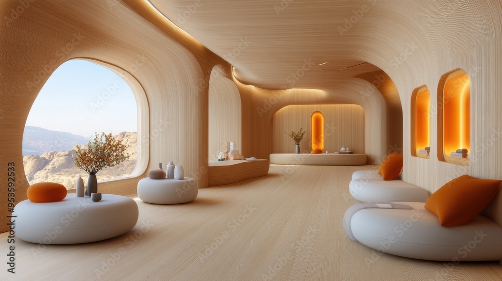 A hightech yoga studio with infrared heaters that create a warm, relaxing environment for meditation and exercise A hightech yoga studio with infrared heaters that create a warm, relaxing environment for meditation and exercise