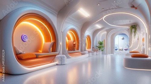 A hightech yoga studio with infrared heaters that create a warm, relaxing environment for meditation and exercise photo