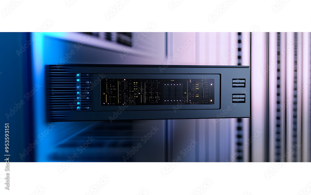 Fototapeta premium A Photo Exploration of NVR Technology Isolated on a Transparent Background PNG.