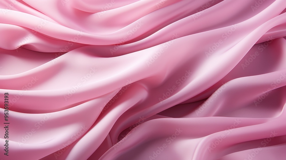 Obraz premium Pink silk fabric draped close up