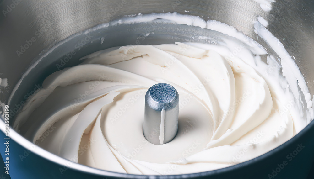 Whipped Cream in a Mixing Bowl Whipped Cream in a Mixing Bowl