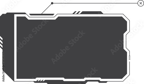 Black callout box template. Futuristic interface frame