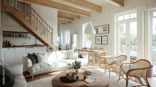 country home interior design of modern living room.