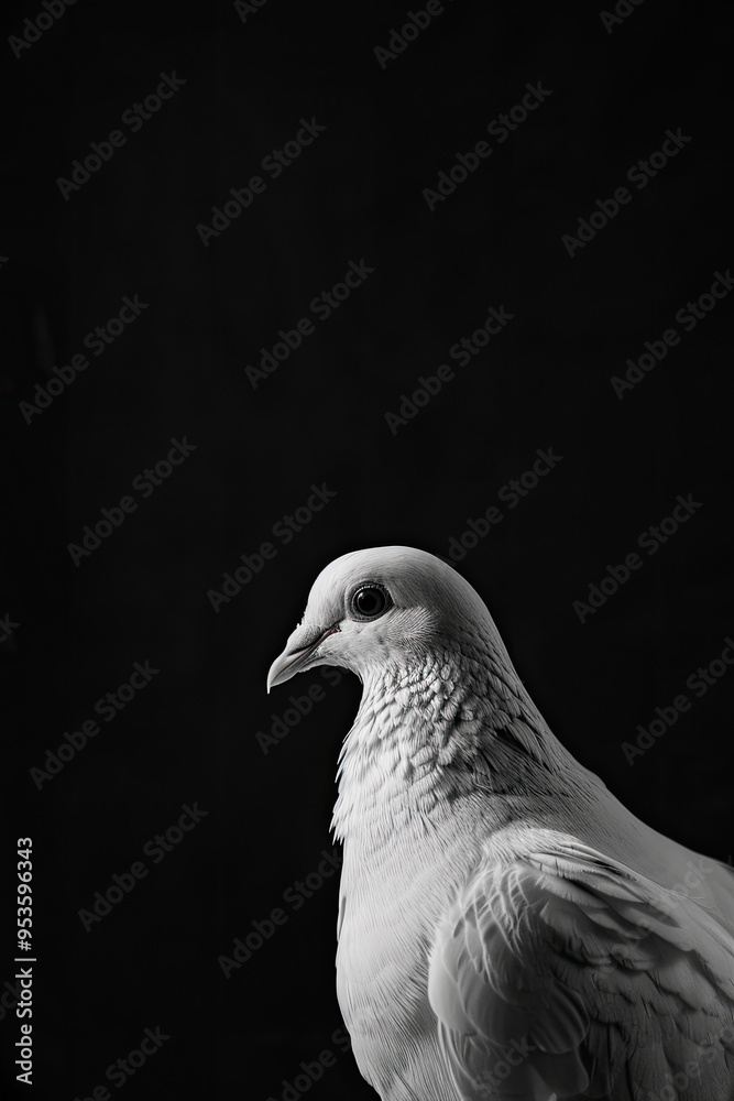portrait studio photograph of white dove black and white portrait studio photograph of white dove black and white