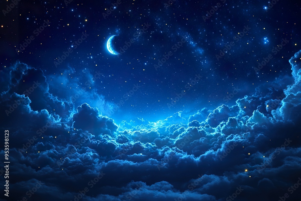 Peaceful Background of a Deep Blue Night Sky Peaceful Background of a Deep Blue Night Sky