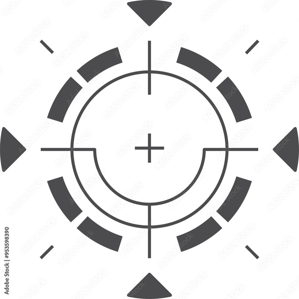 Tech aiming control. Game screen interface element Tech aiming control. Game screen interface element