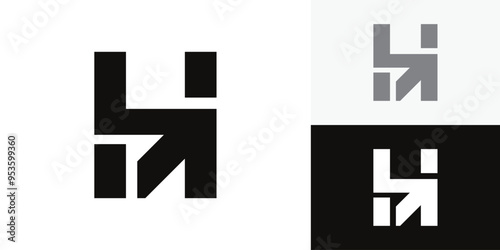 Abstract modern letter h arrow logo template vector design