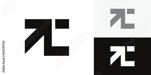 Abstract modern letter tl arrow logo template vector design