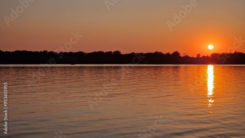 sunset on the lake