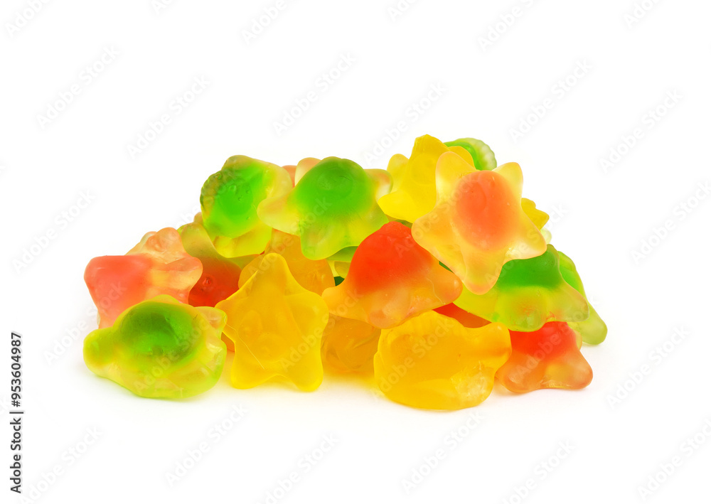 Heap of colorful gummy candies isolated on white background. Heap of colorful gummy candies isolated on white background.