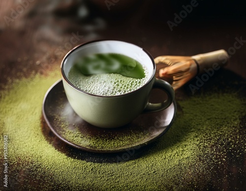 Cup of matcha tea