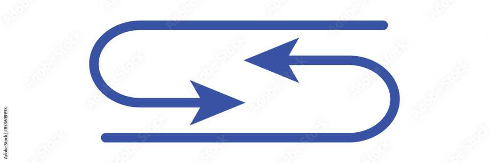 Semicircular curved thin long double ended arrow with white background. vector illustrator. Semicircular curved thin long double ended arrow with white background. vector illustrator.