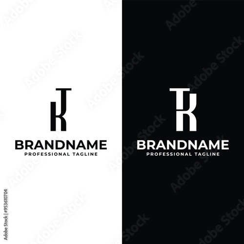 Letters KT and TK Monogram Logo, suitable for any business with TK or KT initials