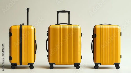 Wallpaper Mural Modern Yellow Suitcases for Travel Generative AI Torontodigital.ca