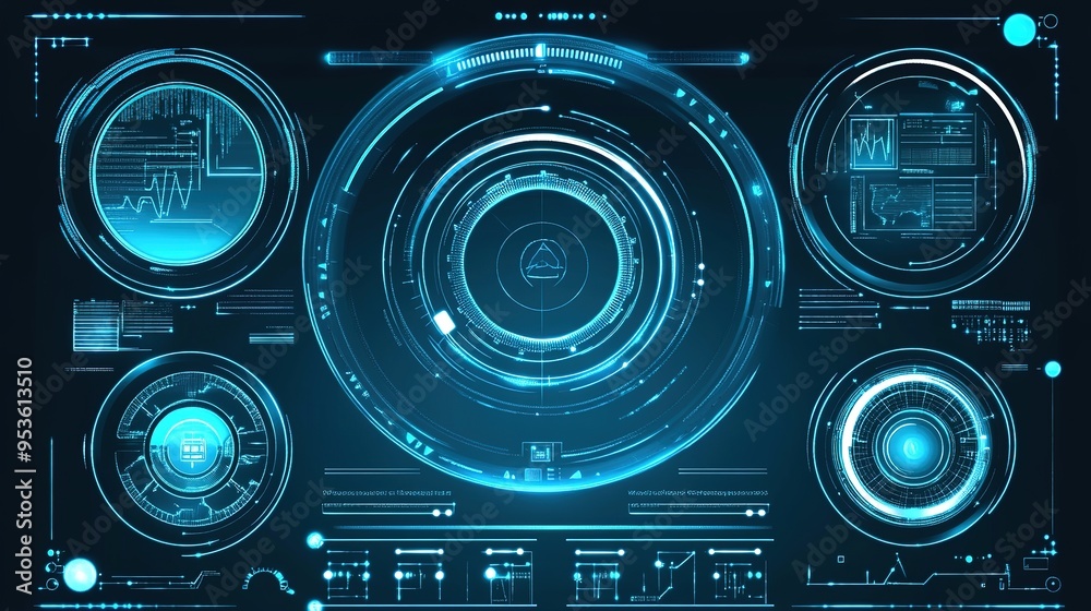 Fototapeta premium Minimalist Menu Blocks in UI Interface - Streamlined Navigation for Enhanced User Experience.