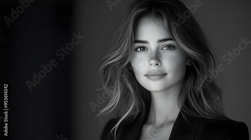 A beautiful woman with long...