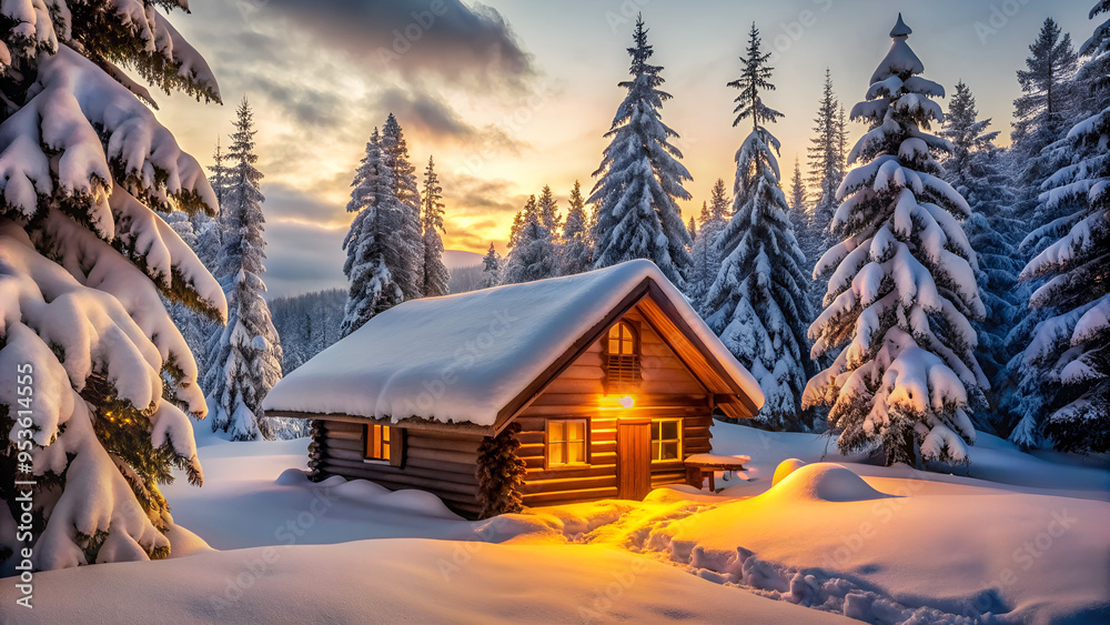 Naklejka premium house in the snow