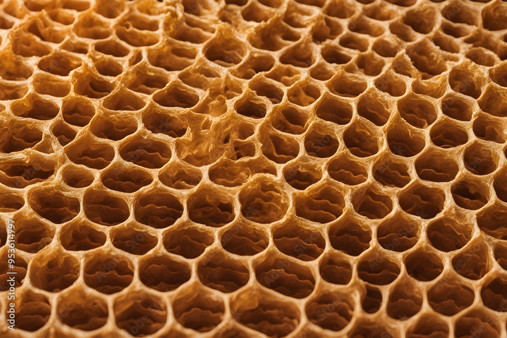 A detailed close up of a honeycomb texture in warm golden tones, Ai generated A detailed close up of a honeycomb texture in warm golden tones, Ai generated