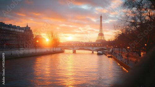 A bridge over a river with ...