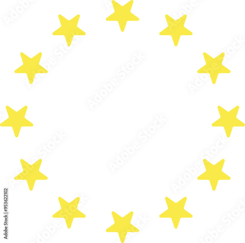 Star circle pattern. Struck symbol. Round shining