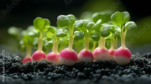 A close-up of a row of fres...