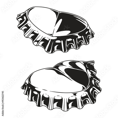 Water bottle caps monochrome sticker