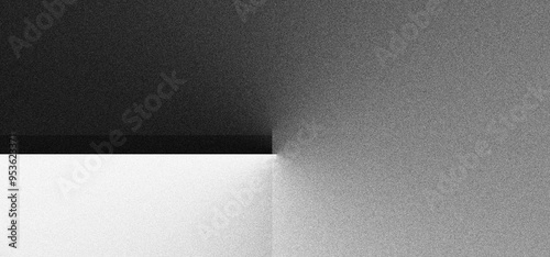 Black white grainy background, monochrome gray noisy texture dark grunge banner, header poster cover backdrop design photo