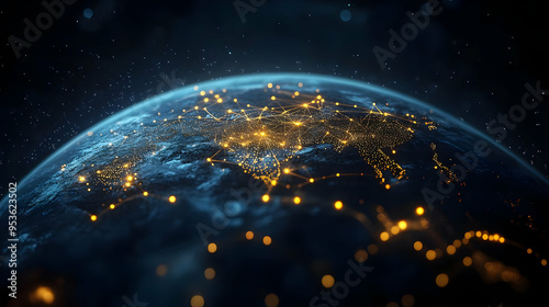 A close-up of Earth with gl...