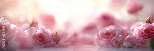 Blurred romantic pink roses background, roses wallpaper, roses background, product pink scene, valentines day