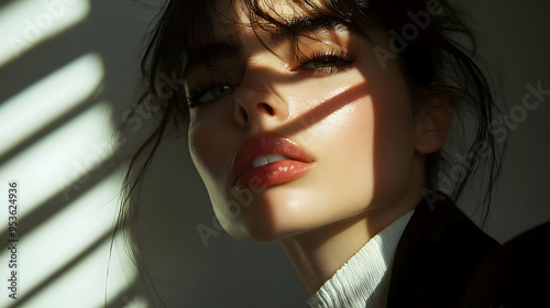 A close-up portrait of a wo...