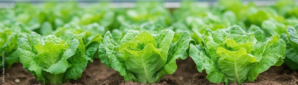 Vibrant green plants growing in greenhouse, controlled climate, abundant life Vibrant green plants growing in greenhouse, controlled climate, abundant life