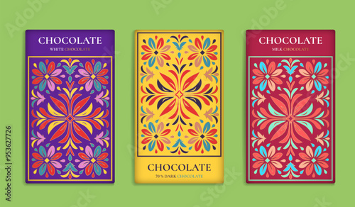 Luxury packaging design of chocolate bars. Vintage vector ornament template. Elegant, classic elements. Great for food, drink and other package types. Can be used for background and wallpaper.