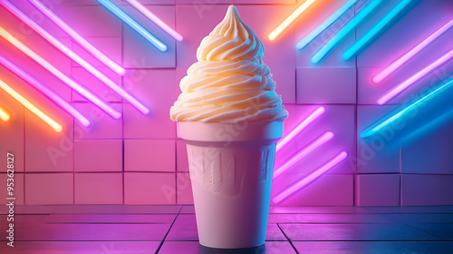 A cup of frozen yogurt with...