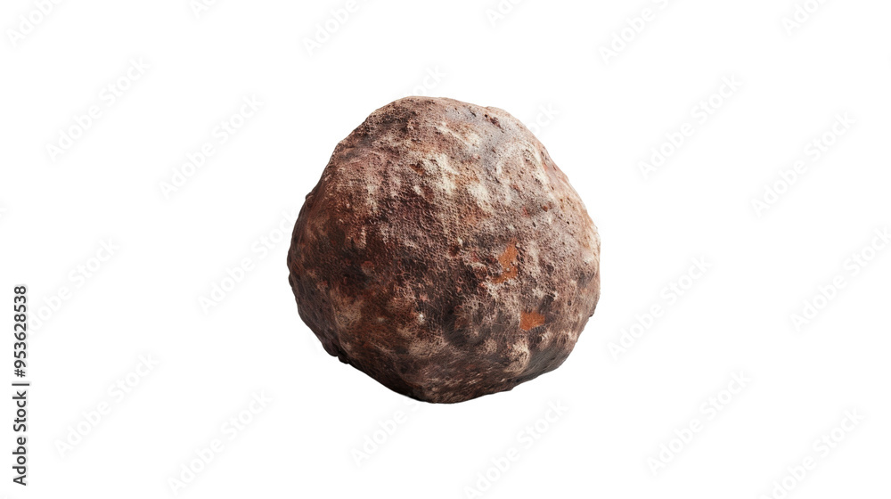 A detailed close-up of a round, textured stone with earthy tones, perfect for natural and organic-themed projects. isolated on a white background, transparent background. A detailed close-up of a round, textured stone with earthy tones, perfect for natural and organic-themed projects. isolated on a white background, transparent background.