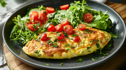 A delicious omelette with a...