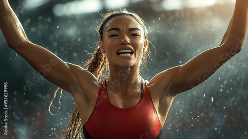 A determined female athlete...