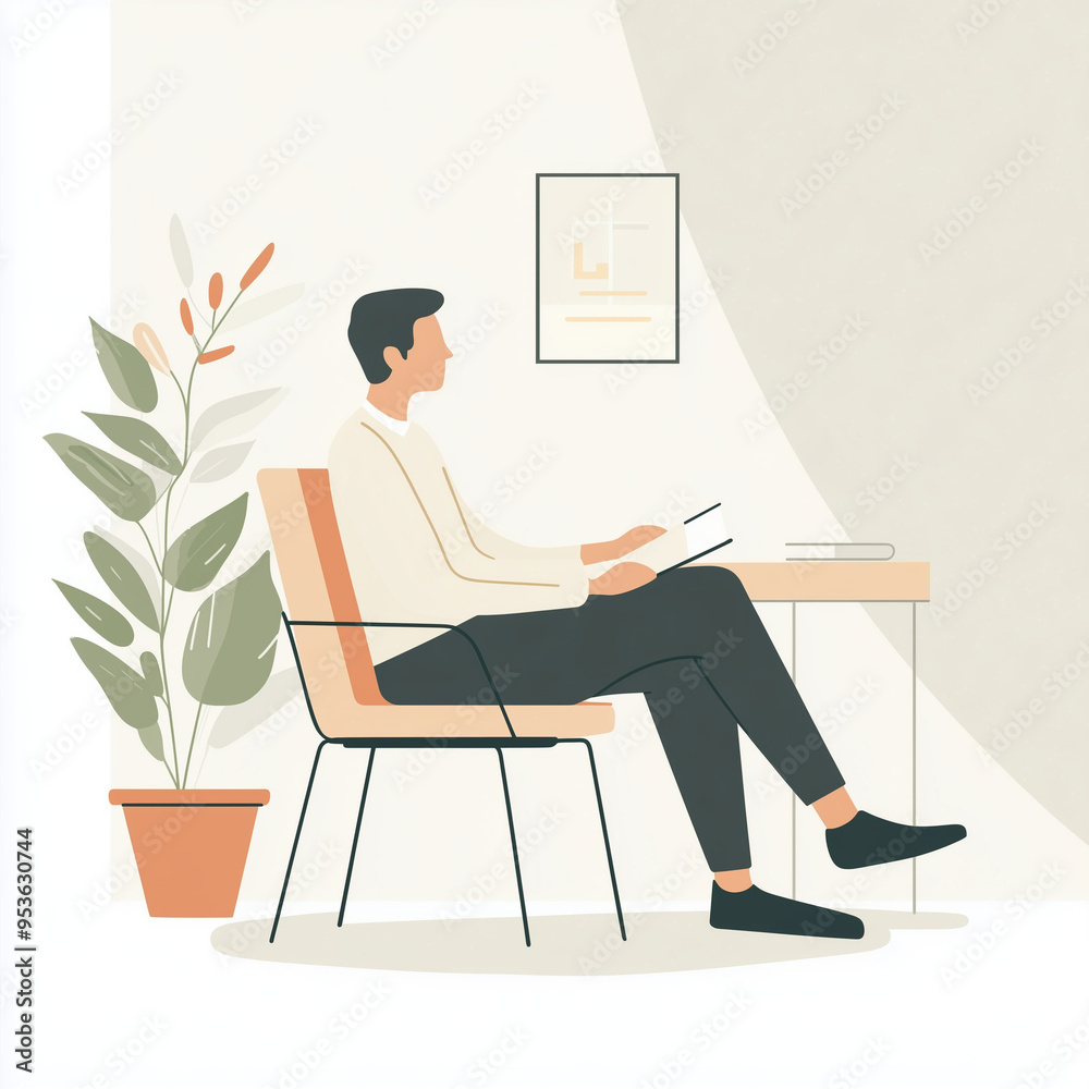 illustration of a therapist in consultation illustration of a therapist in consultation