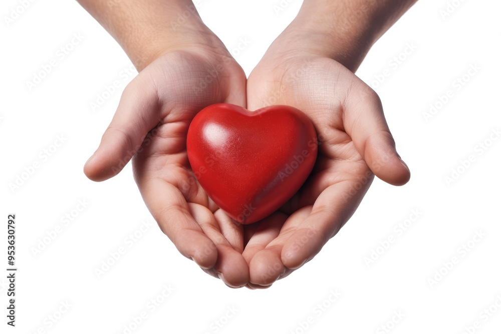 Hands holding a red heart symbolizing love, care, and compassion. Perfect for themes of emotional connection and relationships. isolated on a white background, transparent background. Hands holding a red heart symbolizing love, care, and compassion. Perfect for themes of emotional connection and relationships. isolated on a white background, transparent background.