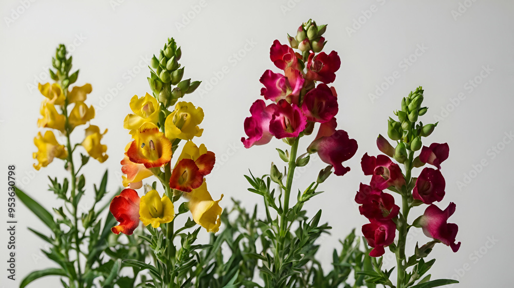 Obraz premium Snapdragon flowers on white background