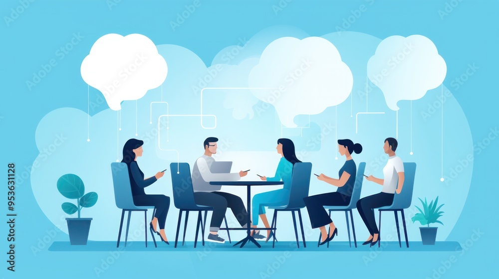A focus group of consumers giving feedback on a new product