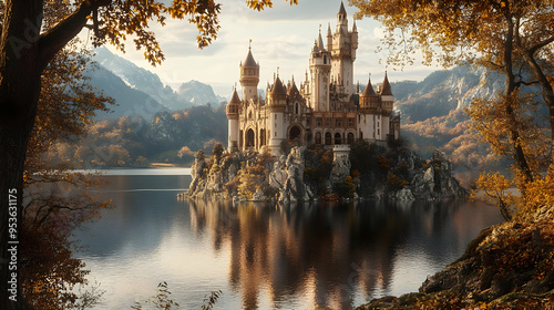 A fairytale castle sits on ...