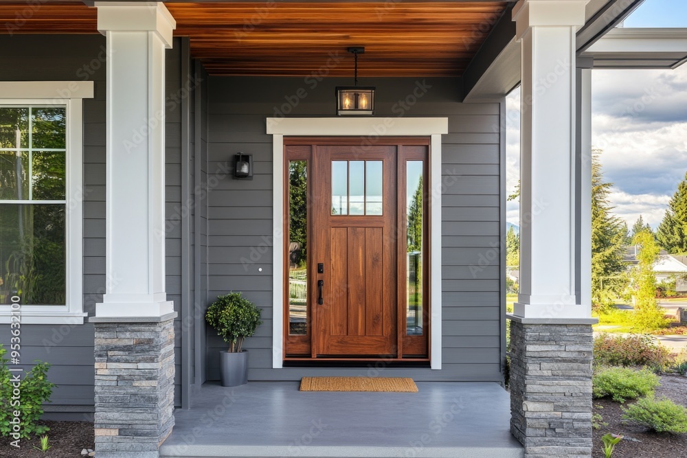 Homely Entry: Front Door on Two Story House Homely Entry: Front Door on Two Story House