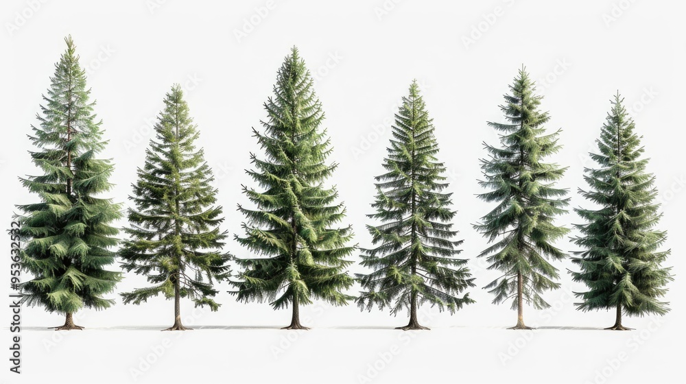 Pine Trees in Winter Environment