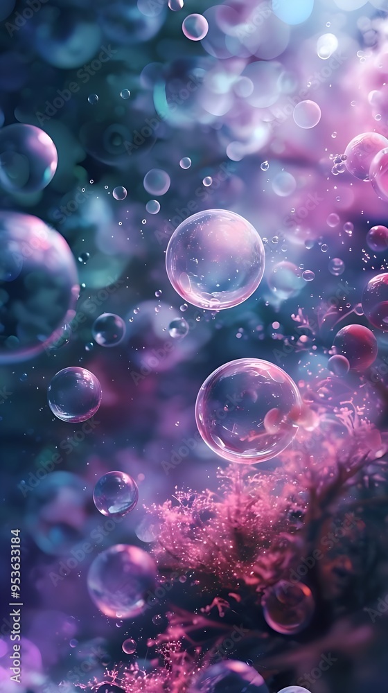 Magical Bubbles in a Mystic Underwater Scene Magical Bubbles in a Mystic Underwater Scene