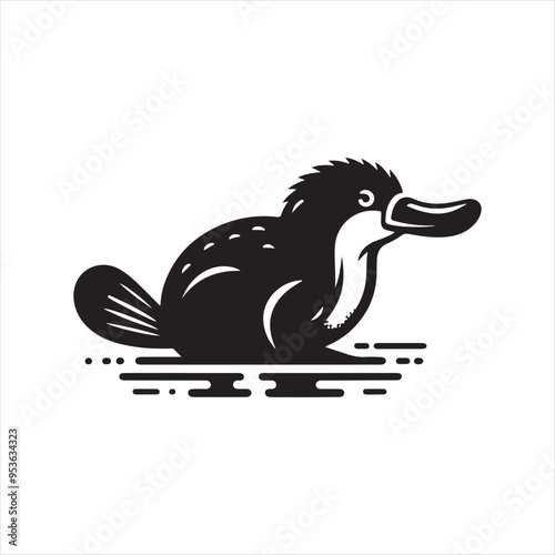 Platypus vector silhouette illustration