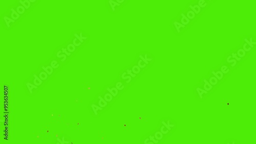 Confetti golden particle on green background. Confetti pop up colorful scraps of paper for party celebration