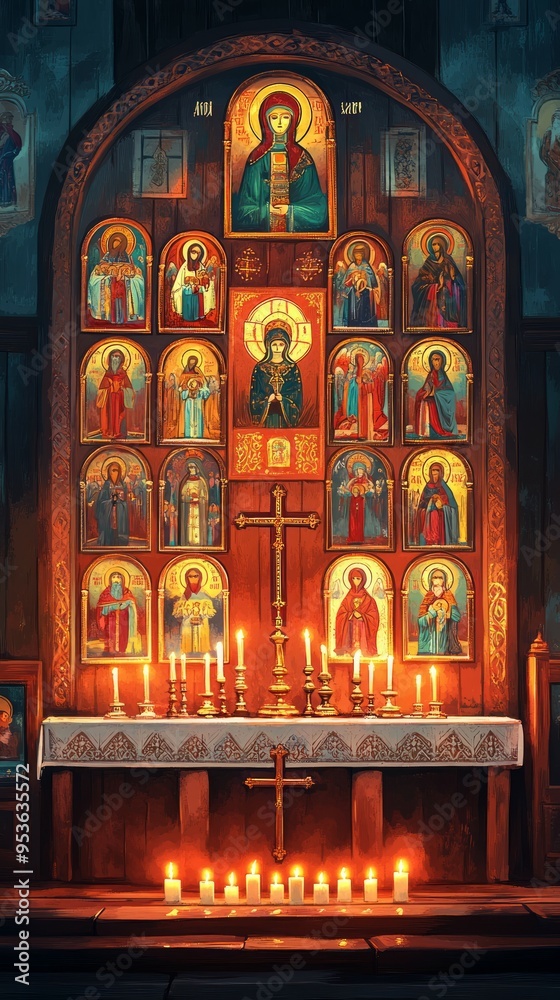 Obraz premium Icons Orthodox Church Eastern Orthodox Christianity Religion Spiritual Symbol
