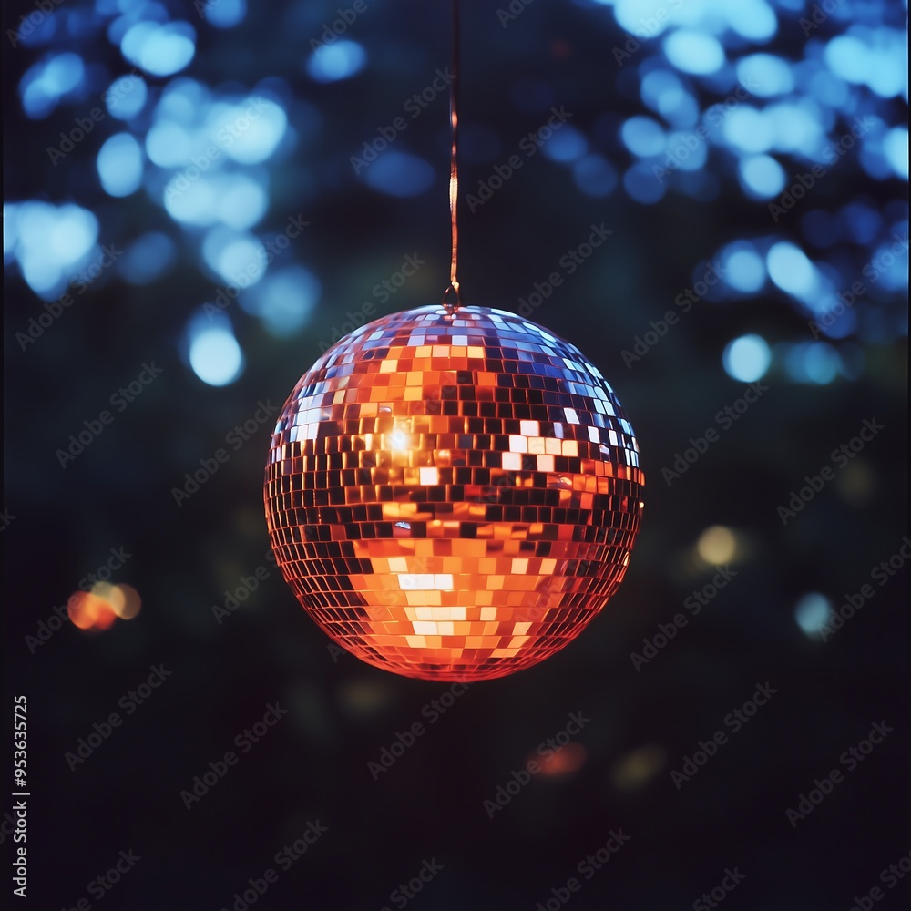 Obraz premium Sparkling Disco Elegance, Radiant Reflections in a Bokeh Wonderland