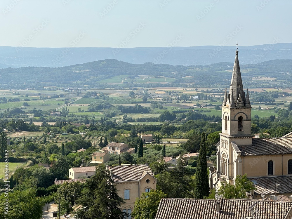 view of a town from the top of a hill