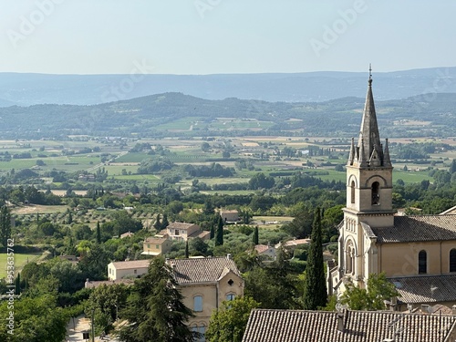 view of a town from the top of a hill